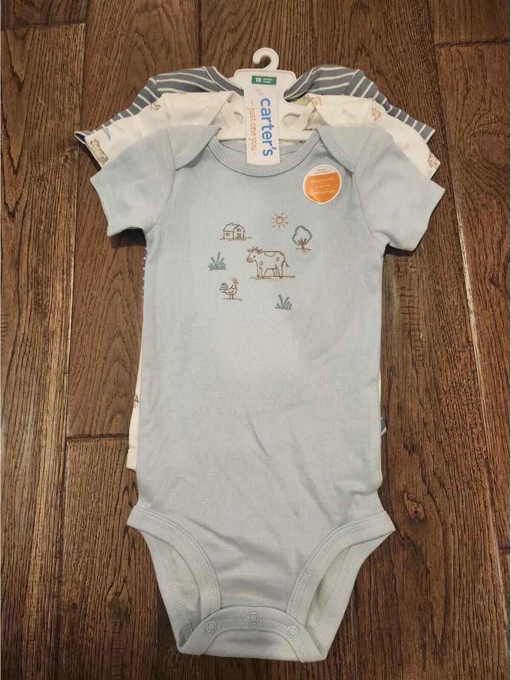 Boys Carters Size 18m 3 Pack Cows Bodysuit